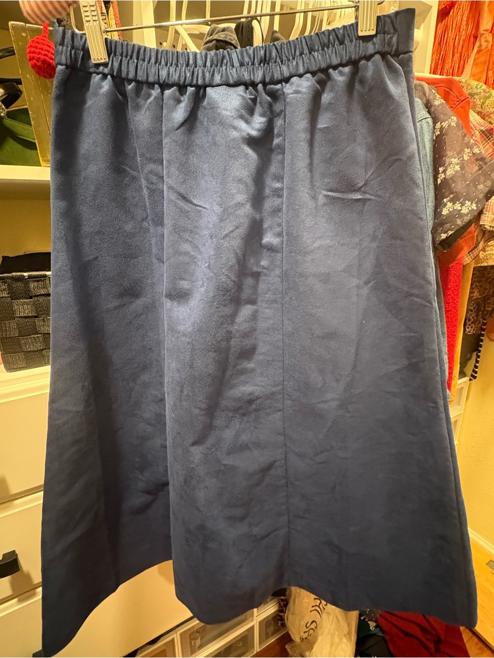 Classic Navy Button-Front A-Line Skirt - Picture 2 of 5